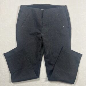 Chico's Slim Leg Pull On Pants Grey Micro Texture Career Trousers 2.5R US 14R